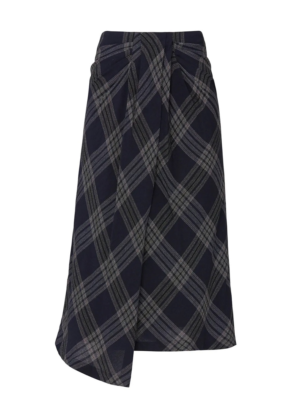 Vince Textured Plaid Drape Skirt